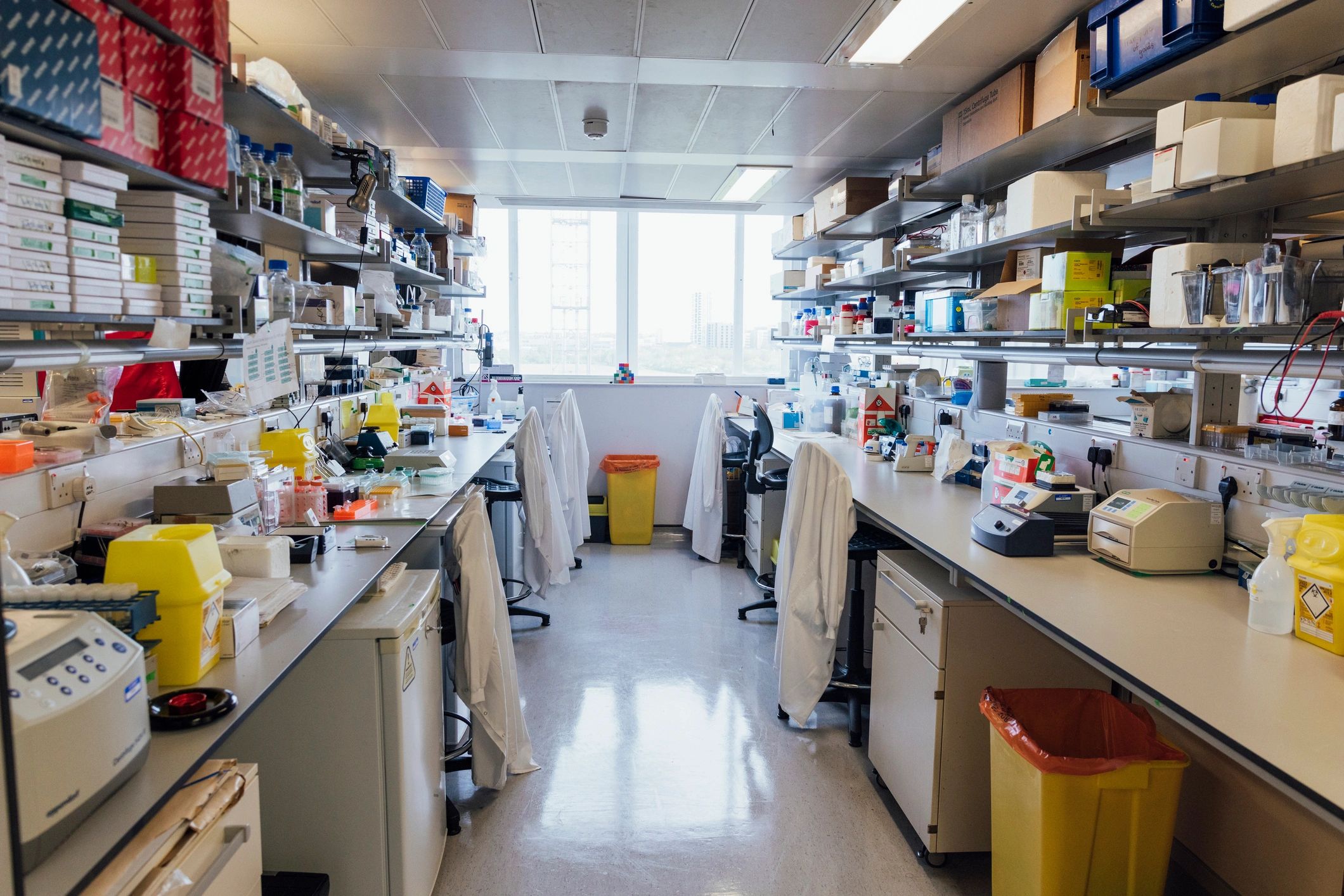 Modern healthcare laboratory workspace
